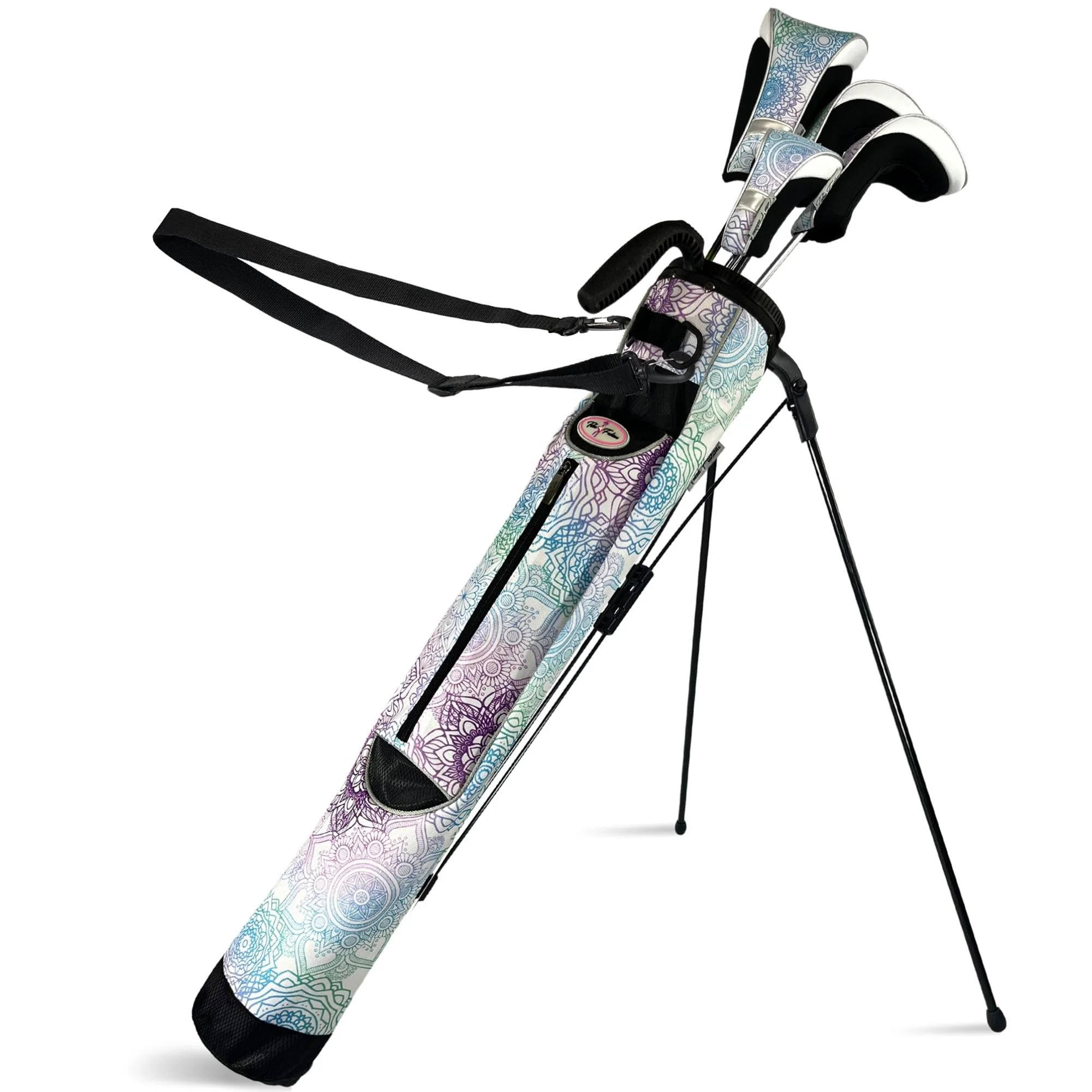 Women's Ultralight Sunday Bag | Taboo Fashions Stand Bag | Range Bag, Par 3, Executive Course | Self Flexing Stand, Adjustable Strap (Mandala Dreams)