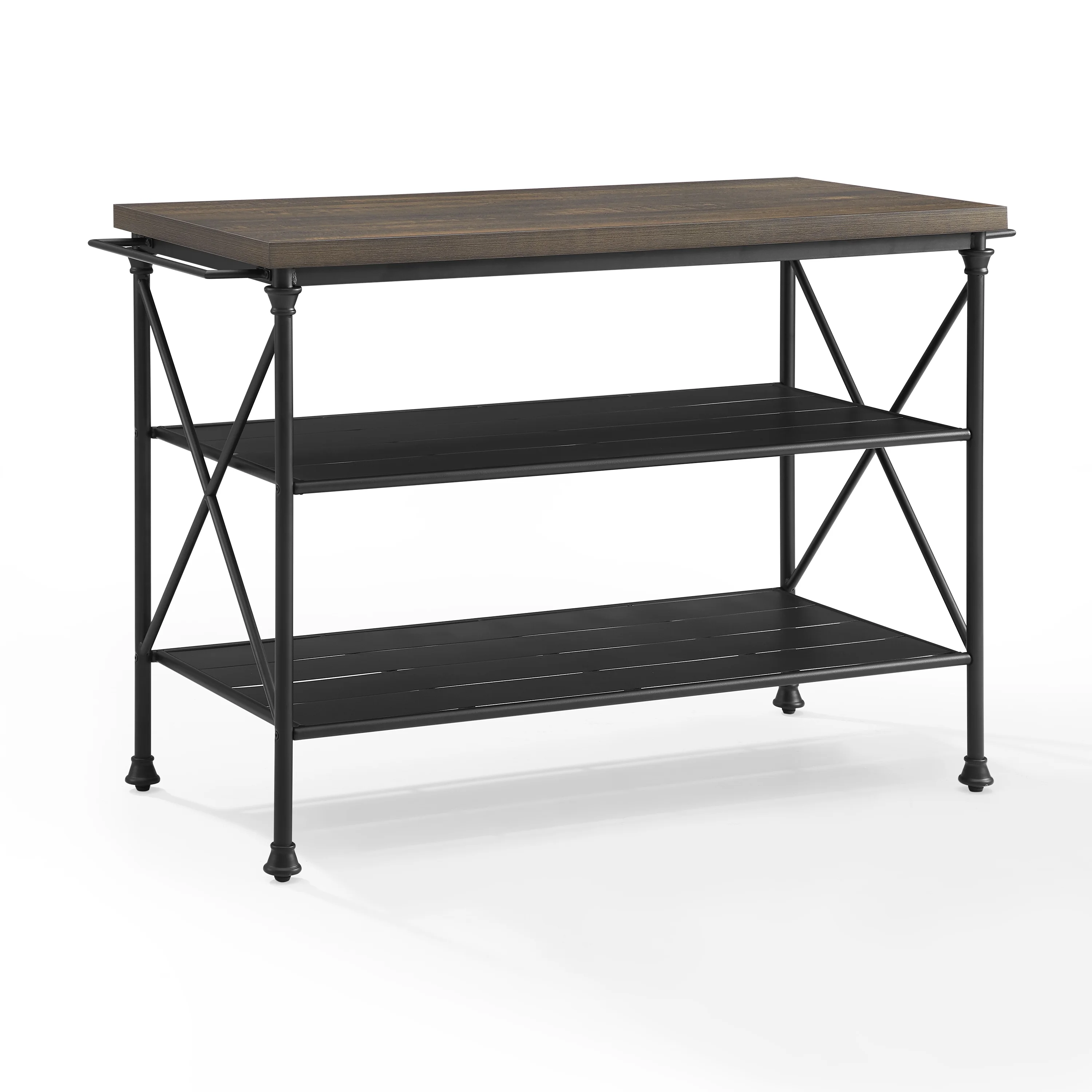 Crosley Furniture Black Savannah Stainless Steel Top Compact Kitchen Island/Cart