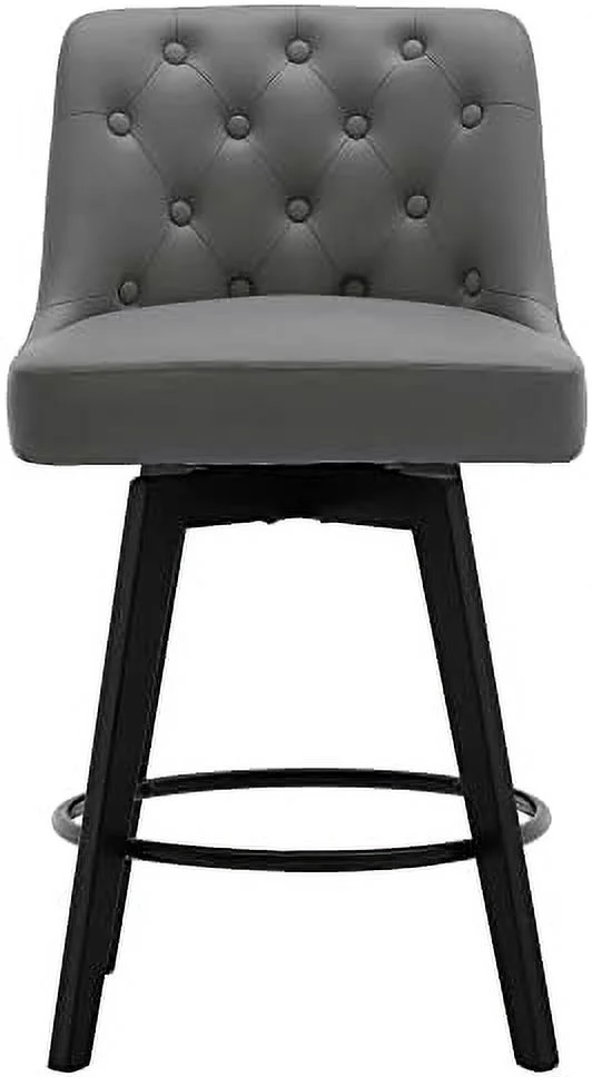 MQLIFEBOOM Counter Stool 26"  Free Swivel Upholstered  Stool with Back--Performance Fabric in Beige Gray