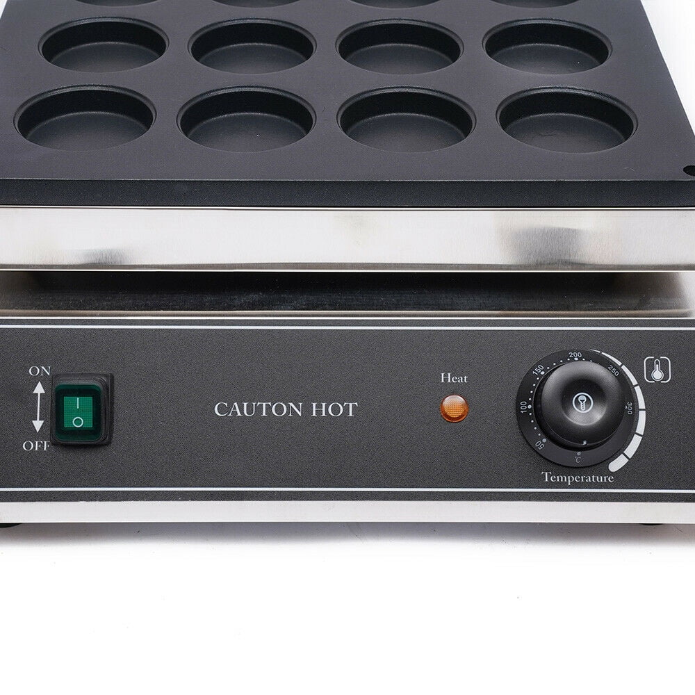 Fichiouy 16 Holes Waffle Maker Electric Red Bean Pancake Cake Bake Machine Nonstick Stainless 1700W