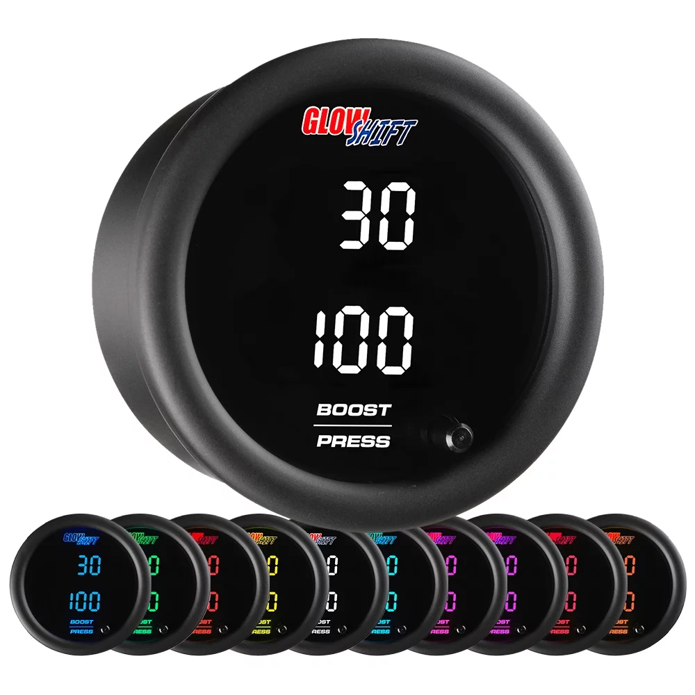 GlowShift 10 Color Digital Dual Boost/Vacuum & Pressure Gauge