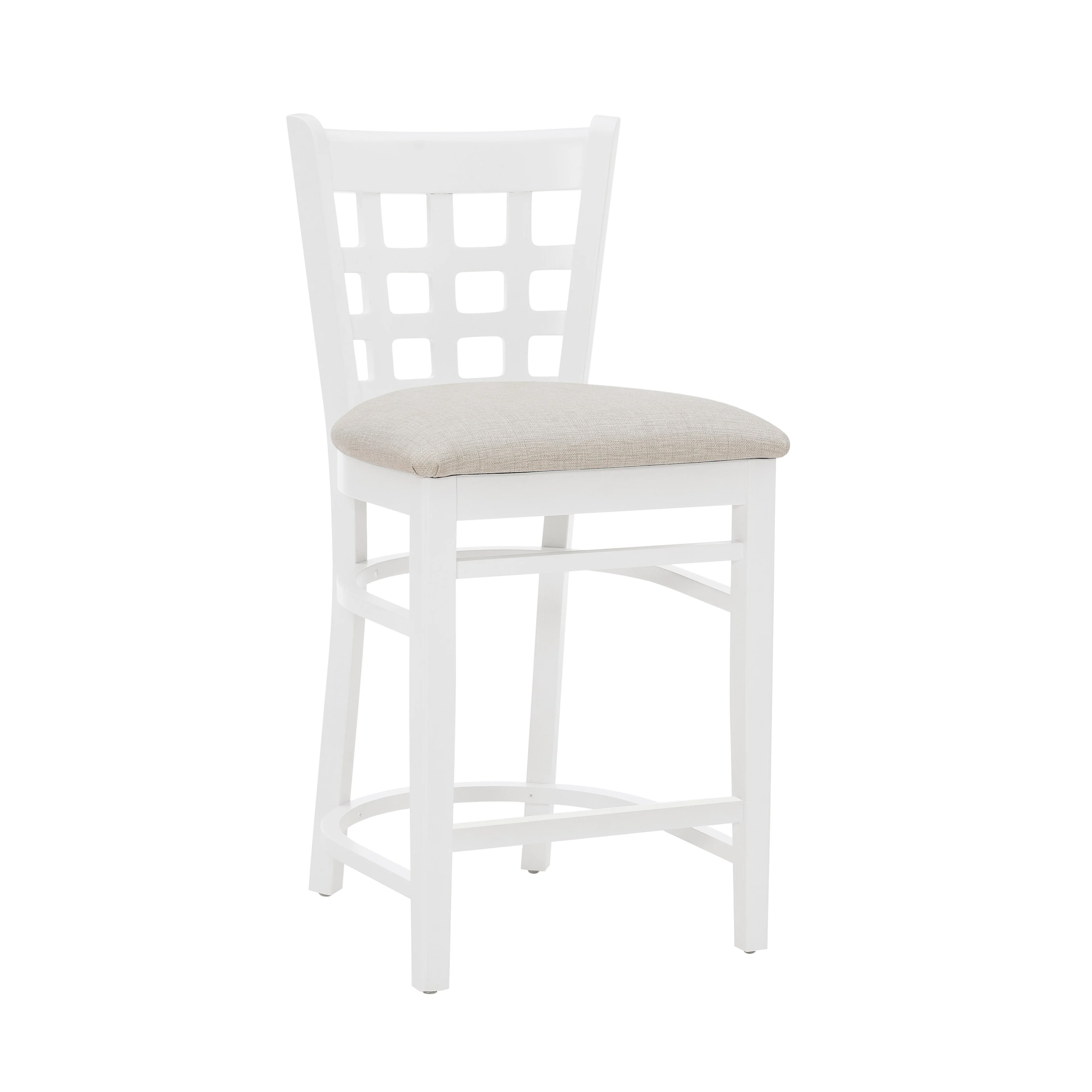 Linon Levan White Farmhouse Counter Stool (Set of 2)