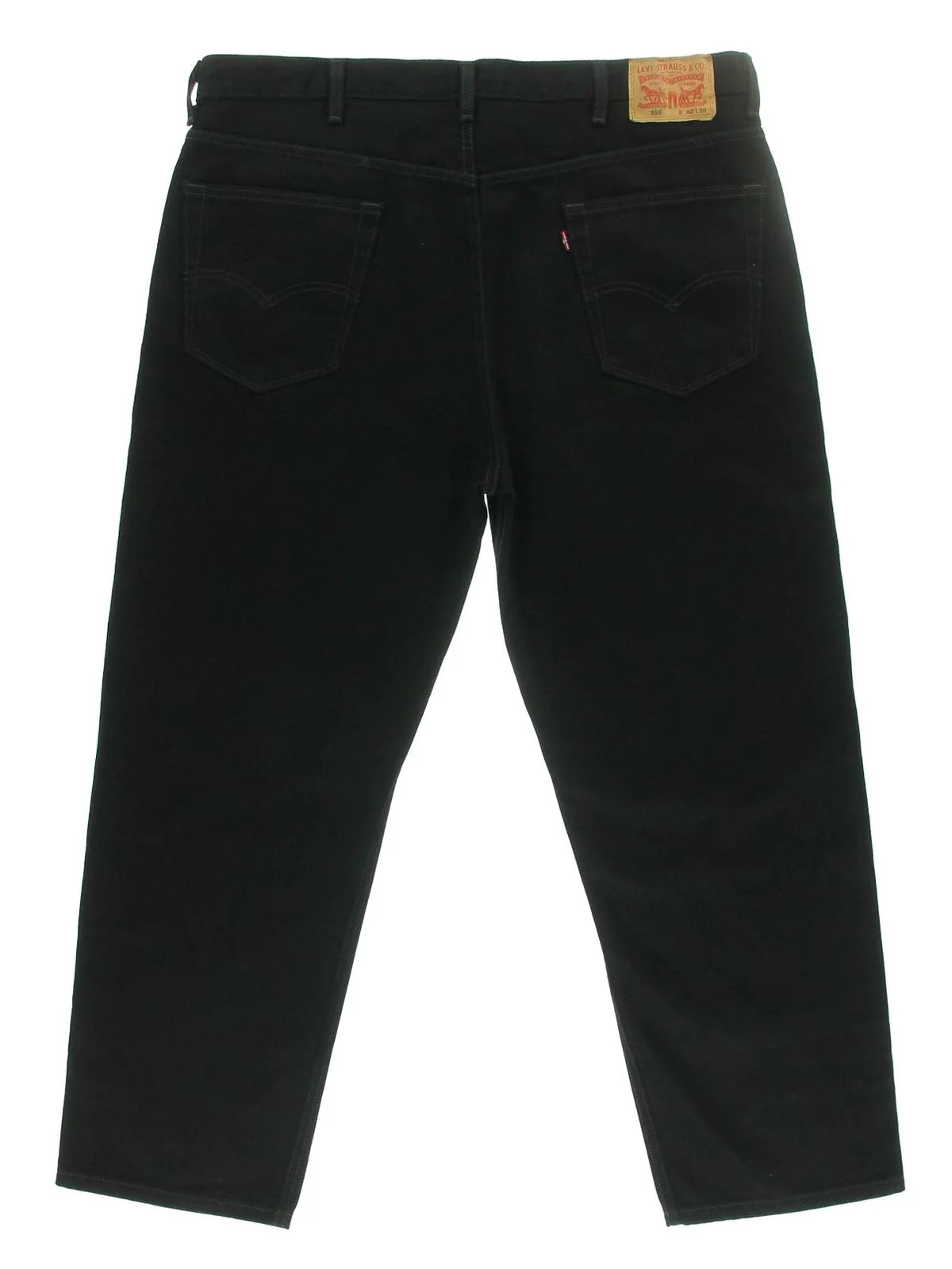 LEVI'S Mens Black Tapered, Relaxed Fit Jeans W42/ L34