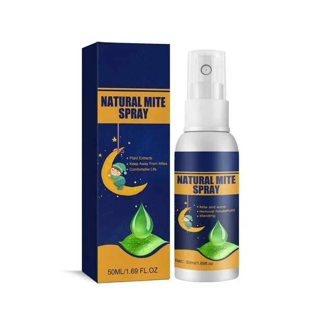 Mite Killer Spray, Bed Bug & Dust Mite Killer Natural Spray, Removes Dust Mites Spray for Bedding, Carpets & Furniture, Human Safe Clothes Mite Treatment for Pillow Quilt 50ml New,1pcs