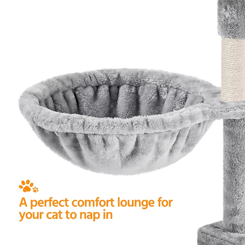 Yaheetech 76.5-inch Cat Tree Cat Tower with Condos, Light Gray
