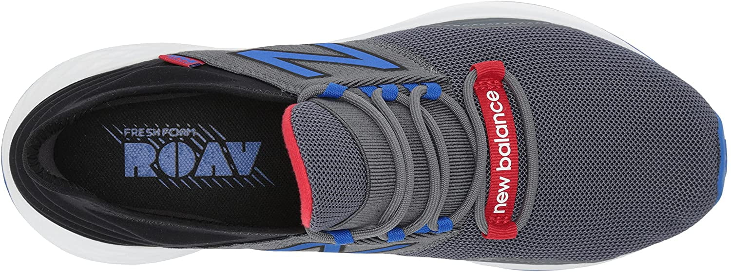 New Balance Mens Fresh Foam Roav V1 Sneaker 9.5 Lead/Cobalt/Team Red