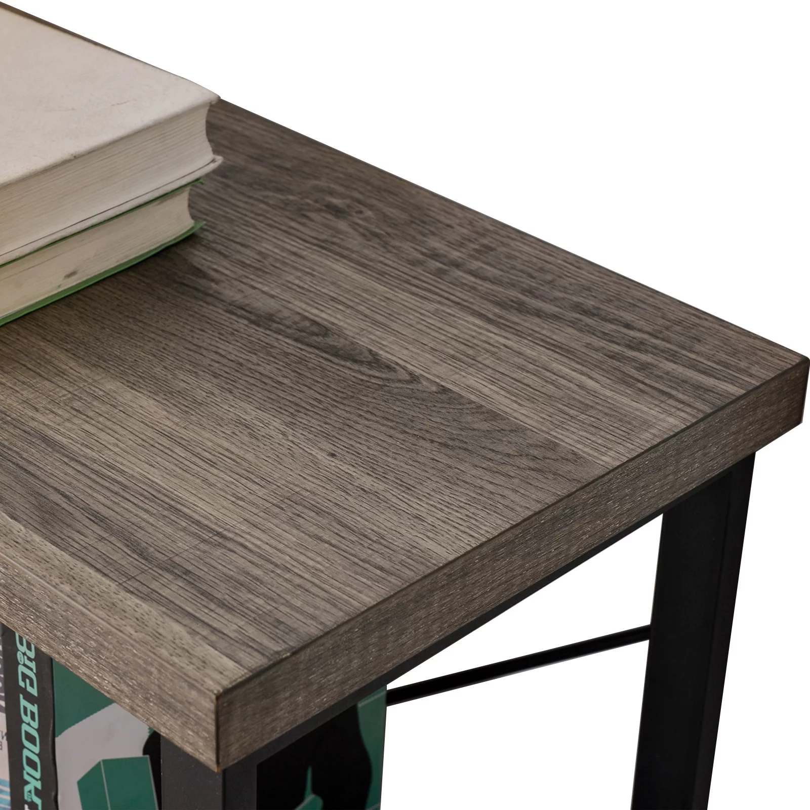 GRELO HOME Console Table for Entryway, 3-Tier Industrial Sofa Table, 39 Inch Gray Oak