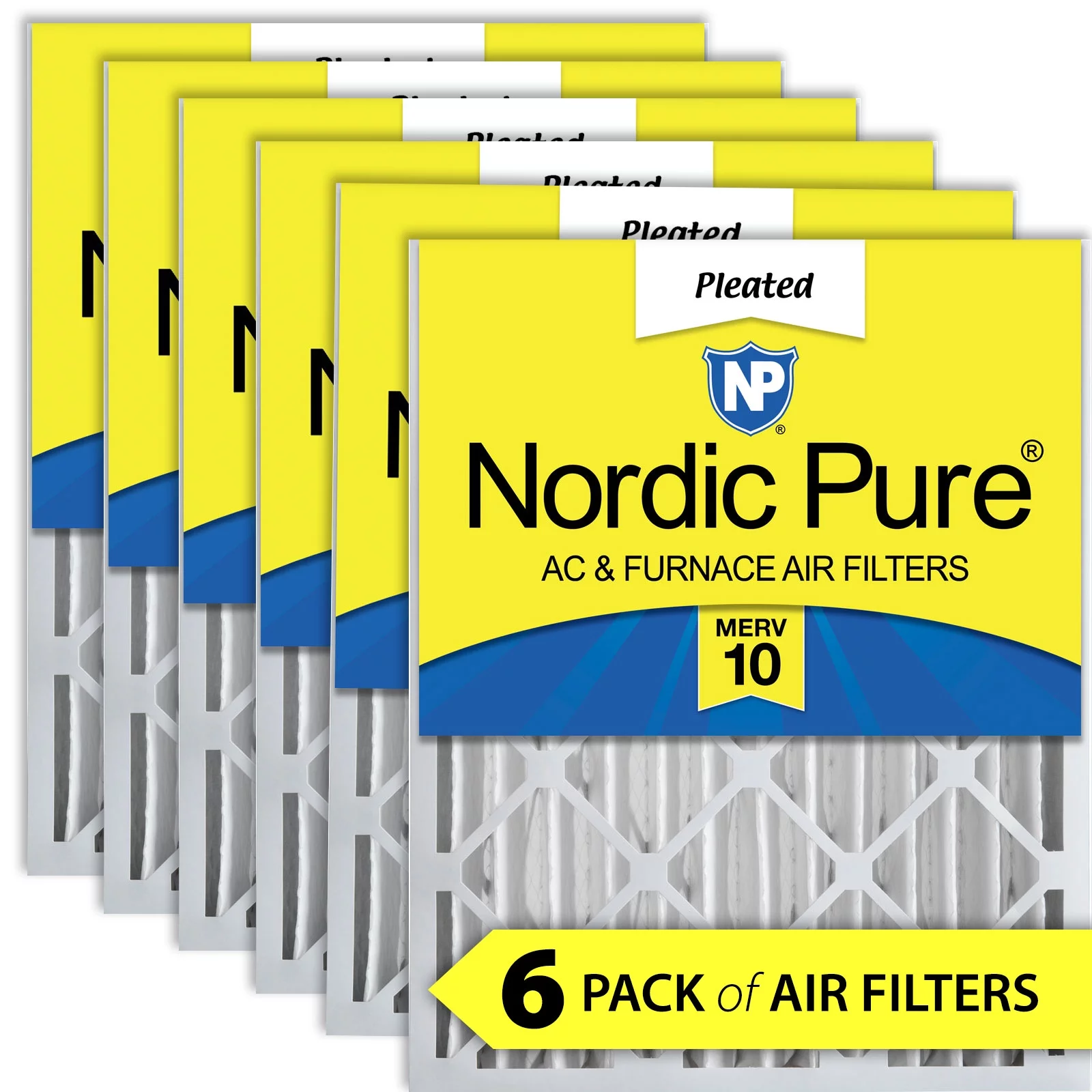 Nordic Pure 12x24x4 (3 5/8) Pleated MERV 10 Air Filters 6 Pack