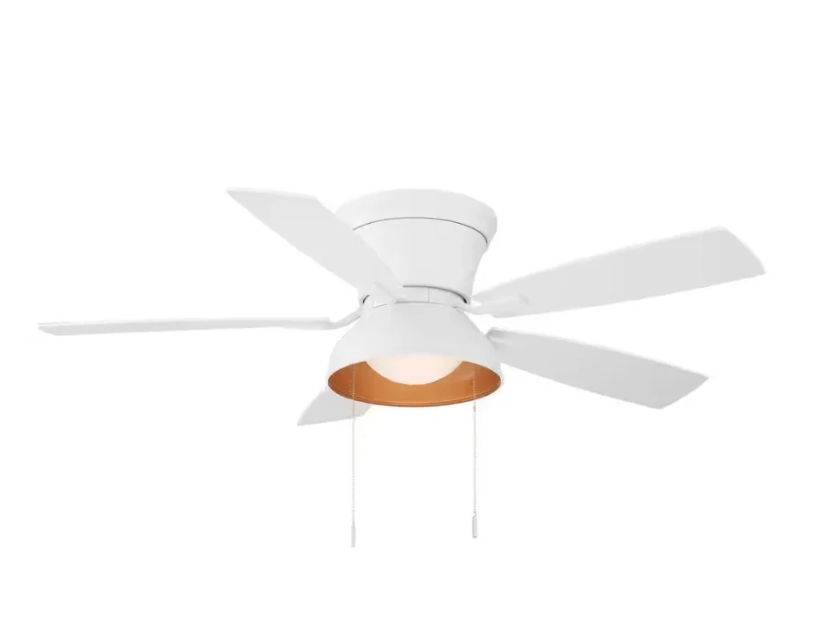 Home Decorastors Bannerete 52 in. LED Matte White Ceiling Fan with Light - New