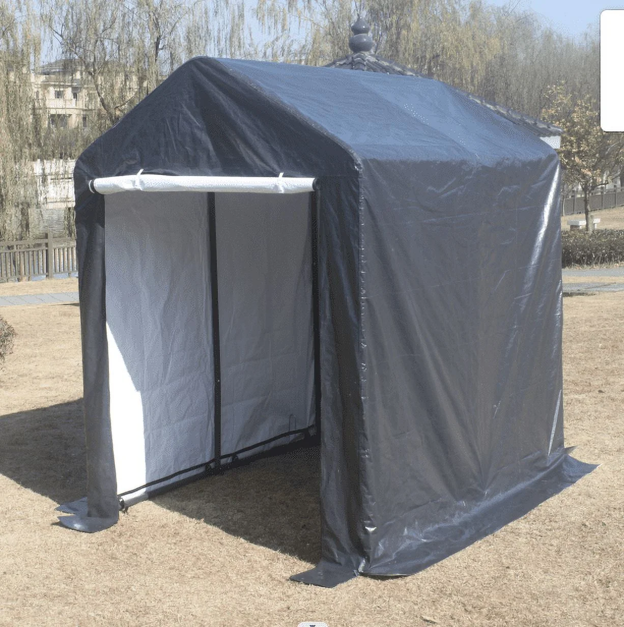 6x8ft heavy duty outdoor storage shed outdoor garage for motorcyle,bike, garden tools, ATV, grey