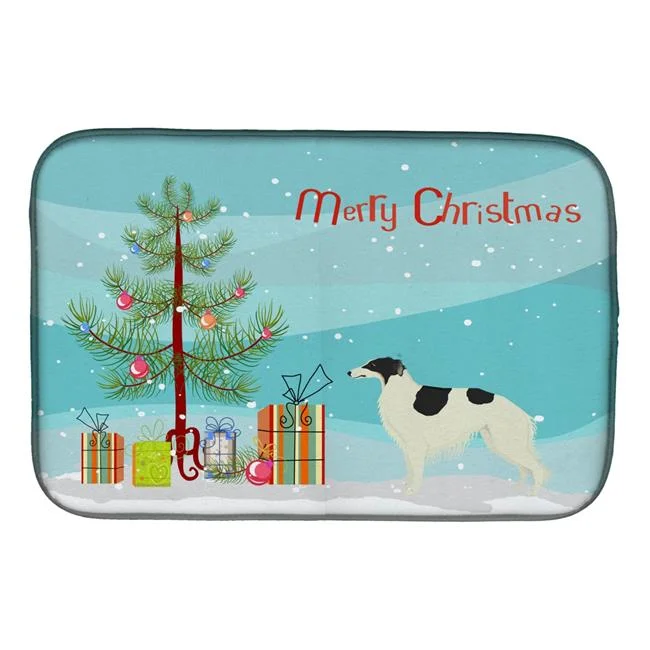 Borzoi Christmas Tree Dish Drying Mat