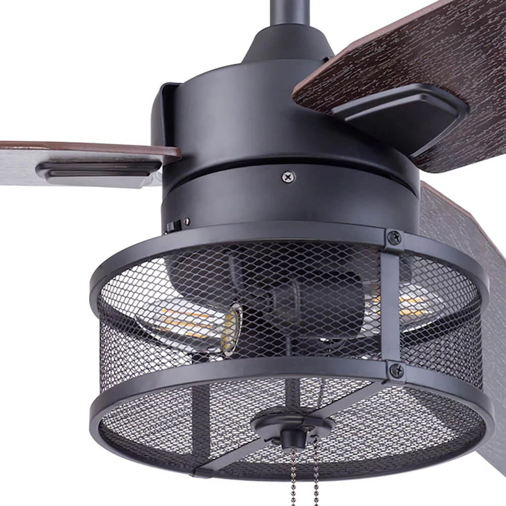 Prominence Home 51666 52 inch Sytarra Matte Black LED Indoor Cage Ceiling Fan