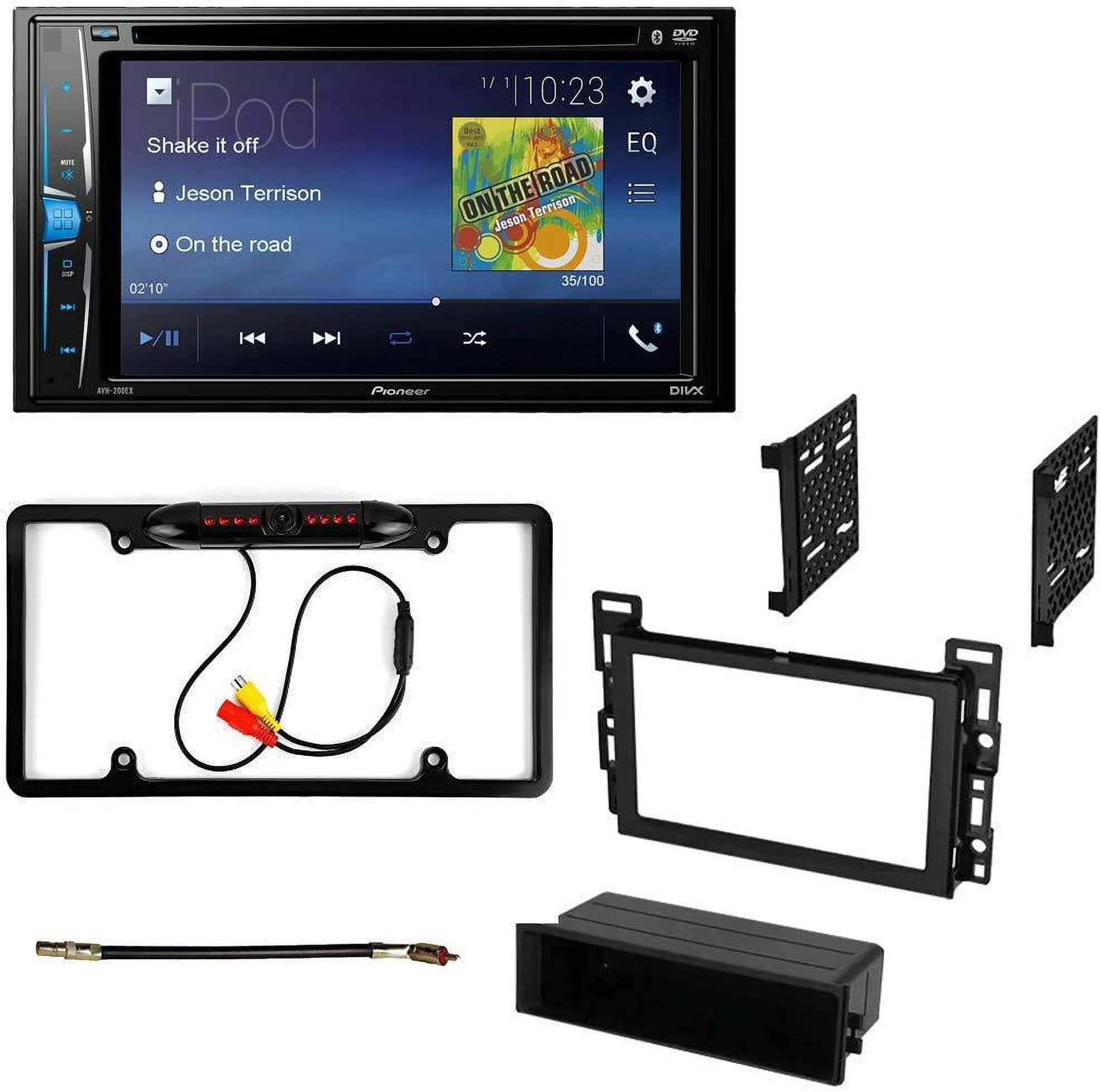 KIT2444 Bundle with Pioneer AVH-241EX Multimedia DVD Car Stereo Install Kit with Receiver - for 2007-2010 Chevrolet Cobalt / Bluetooth Touchscreen, Backup Camera, Double Din Mounting Kit