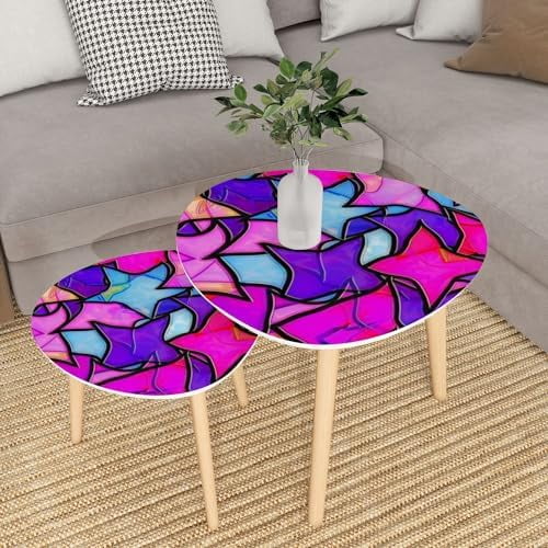 YPDRYGV Small Coffee Nesting  Stained Glass Seamless Texture Triangle End  Center   Modern   Room Bedroom Balcony