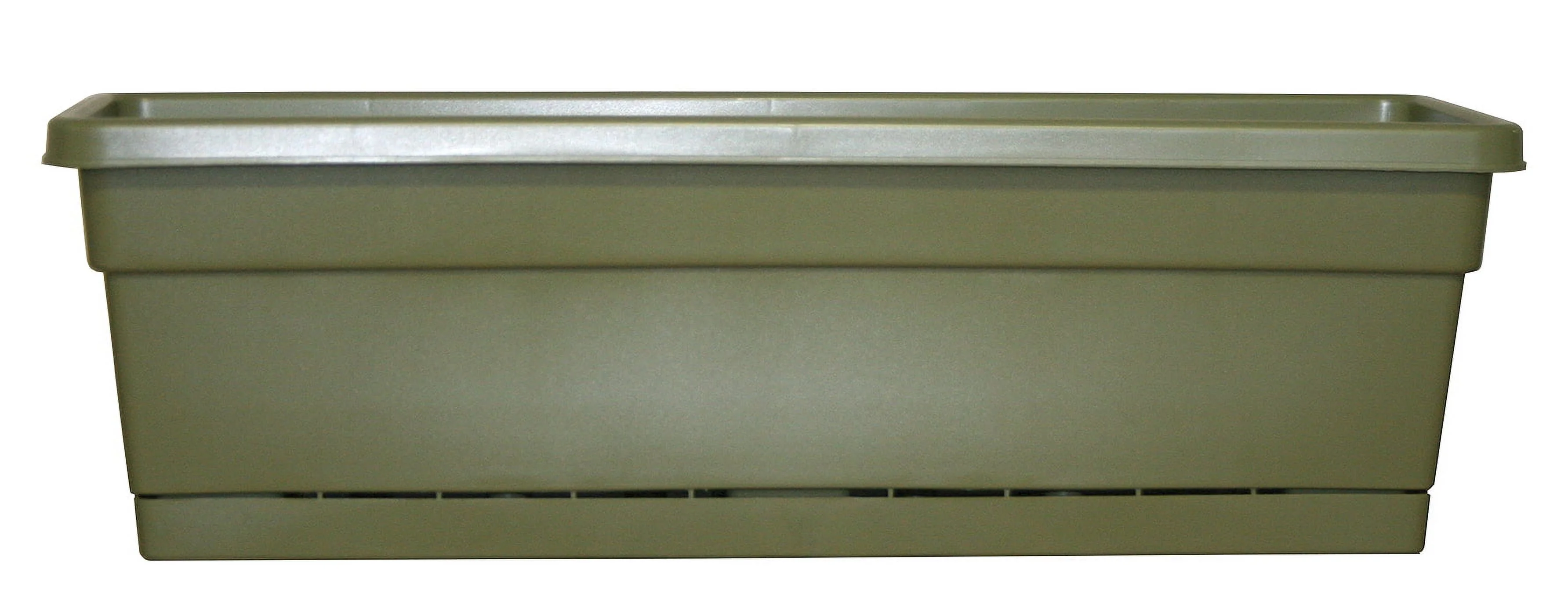 Southern Patio, Dynamic Design WB3012FE Rolled Rim Window Box Planter With Tray 8 in L x 7.22 in H