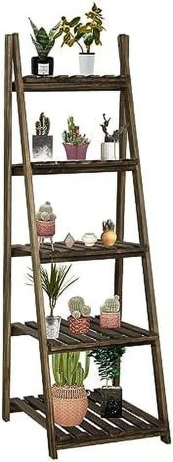 CHNBVC TAG 3 Tier Ladder   Wood -Shaped Bookshelves Ladder Bookcase Decorative Leaning Ladder   Plant Display   Rack  Room  Home  Office  Kitchen  Bedroom  Balcony