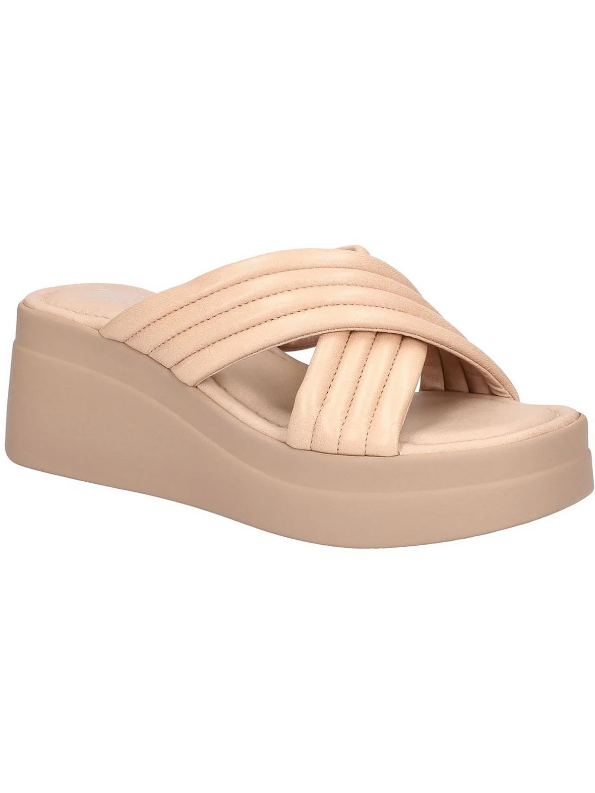 Bella Vita Womens Maz-Italy Slide Quilted Wedge Sandals