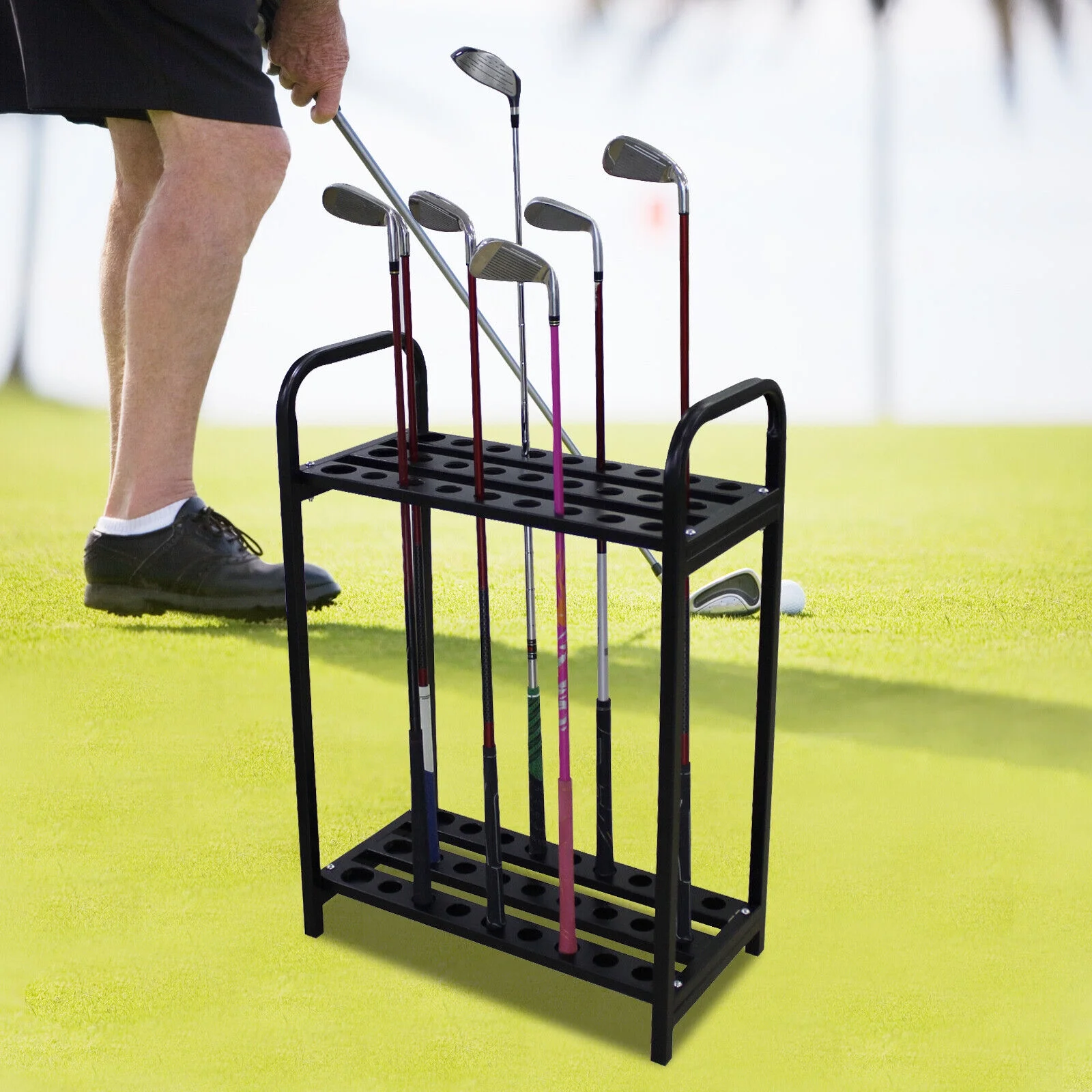 27 Clubs Holder Organizer, Golf Clubs Display Metal Rack Golf Floor Stand Holder 31.5