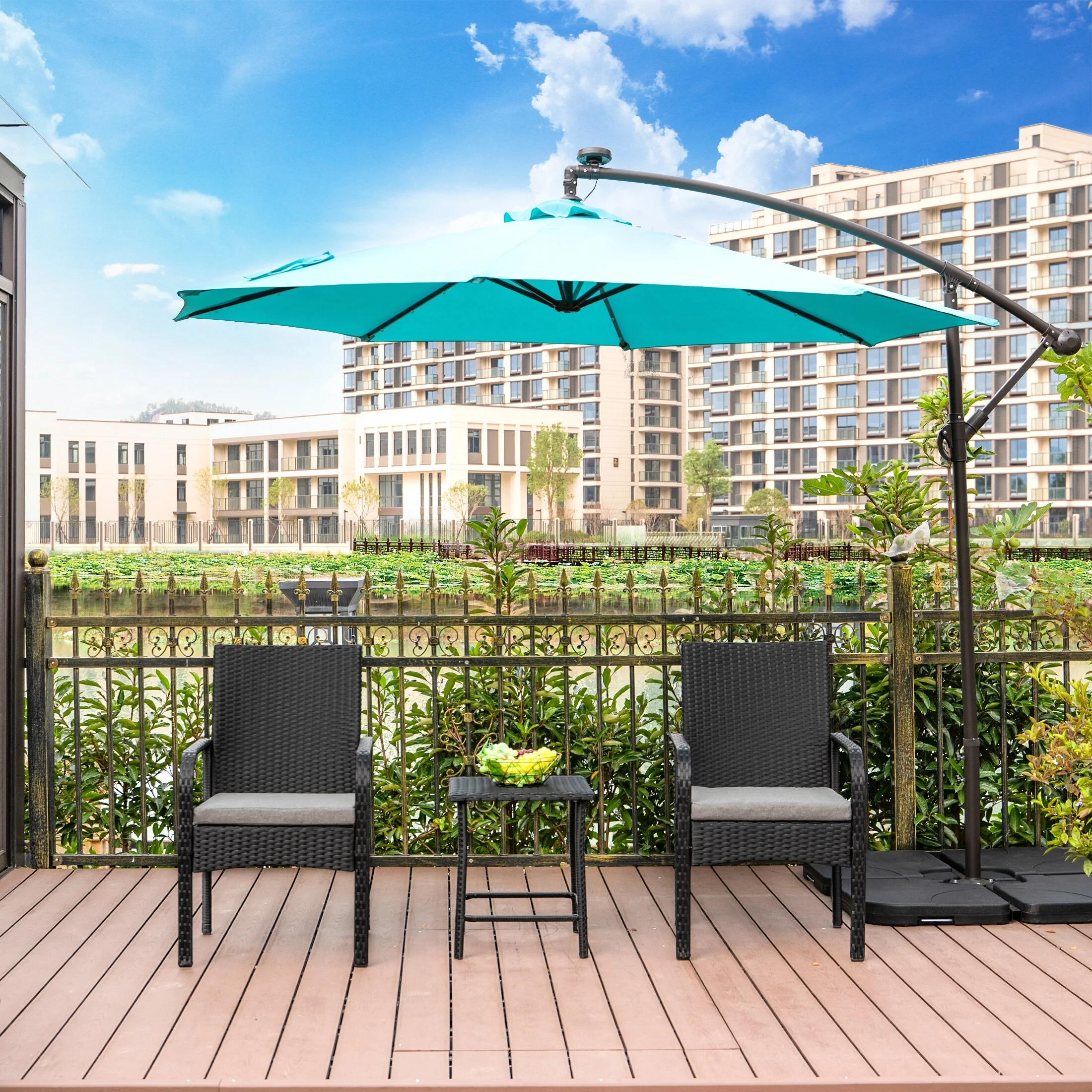 Polytrends Bradbury Outdoor 3-pc. Wicker Bistro Patio Set with Cushions Beige