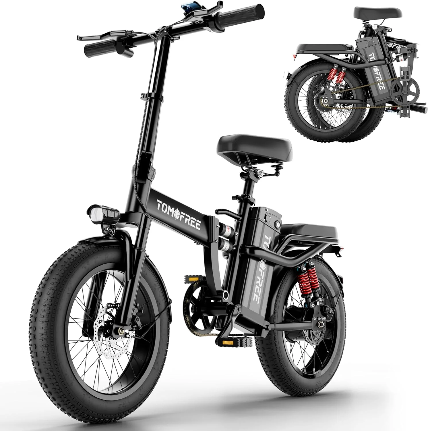 T1 Electric Bike for Adults 1200W Motor, 31MPH, 48V 20AH Folding E-Bike,16 * 3