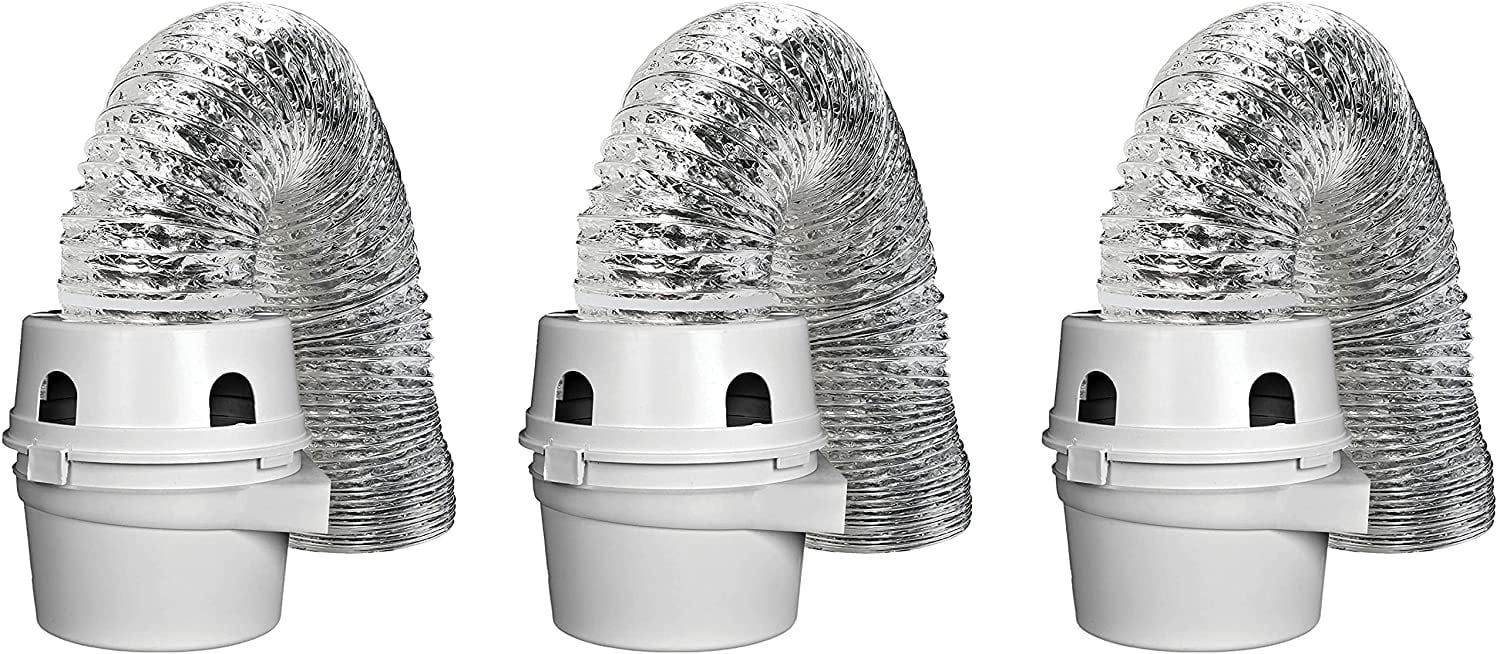 Dundas Jafine TDIDVKZW Indoor Dryer Vent Kit with 4-Inch by 5-Foot Proflex Duct, 4 Inch, White hr Pck