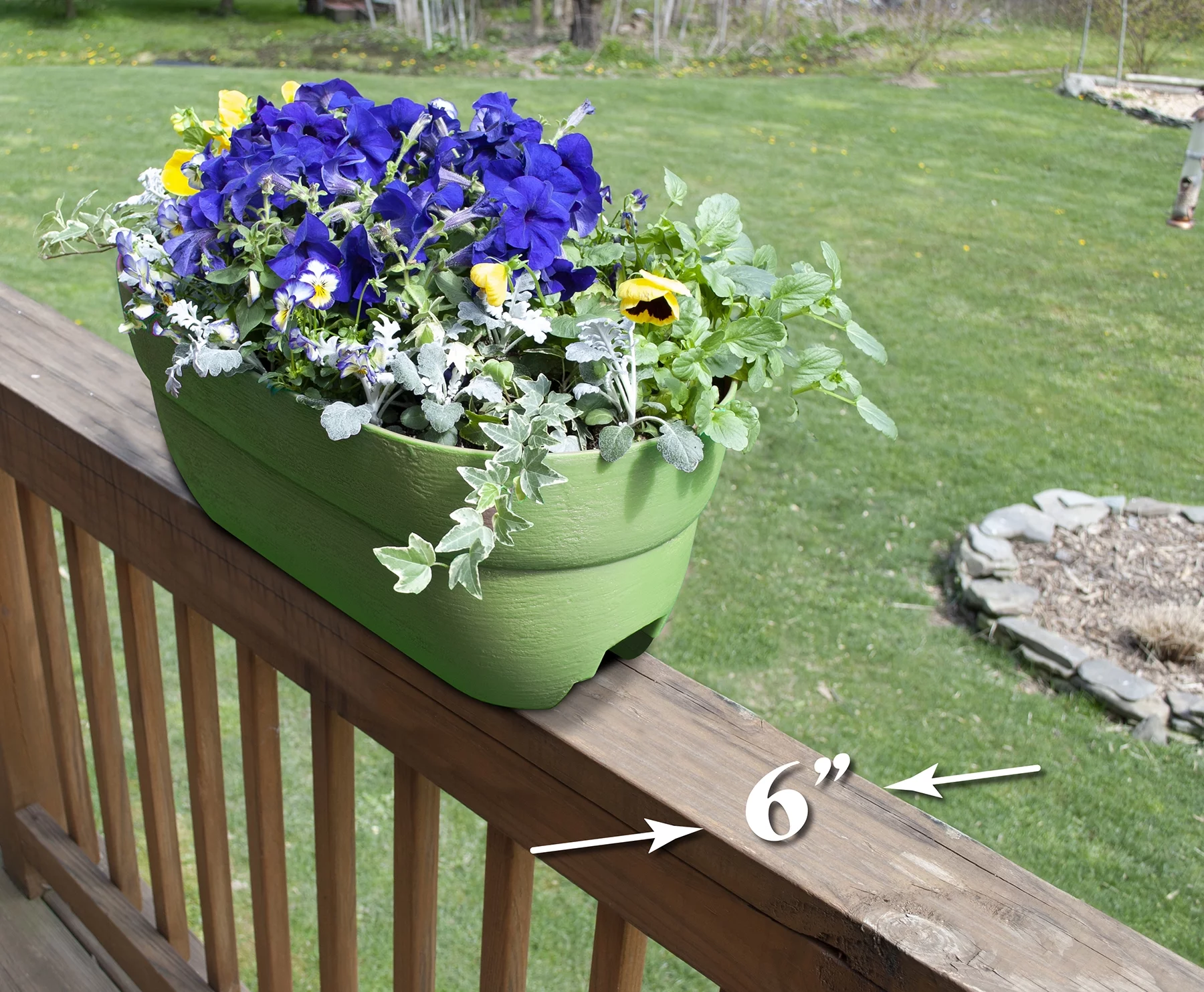 Bloomers Railing Planter with Drainage Holes – 24