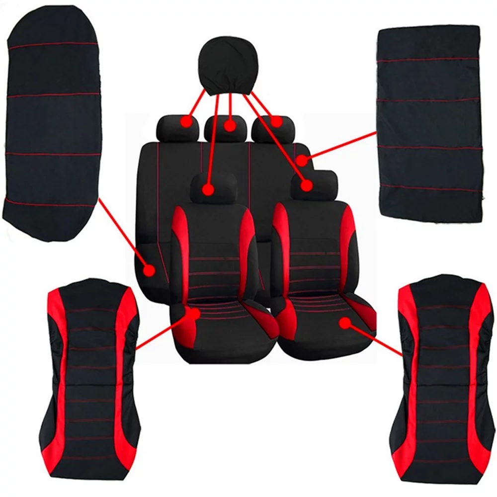 KKmoon 9 Pcs Cotton Car Seat Cover Vehicle Protective Cushion Four Seasons Universal