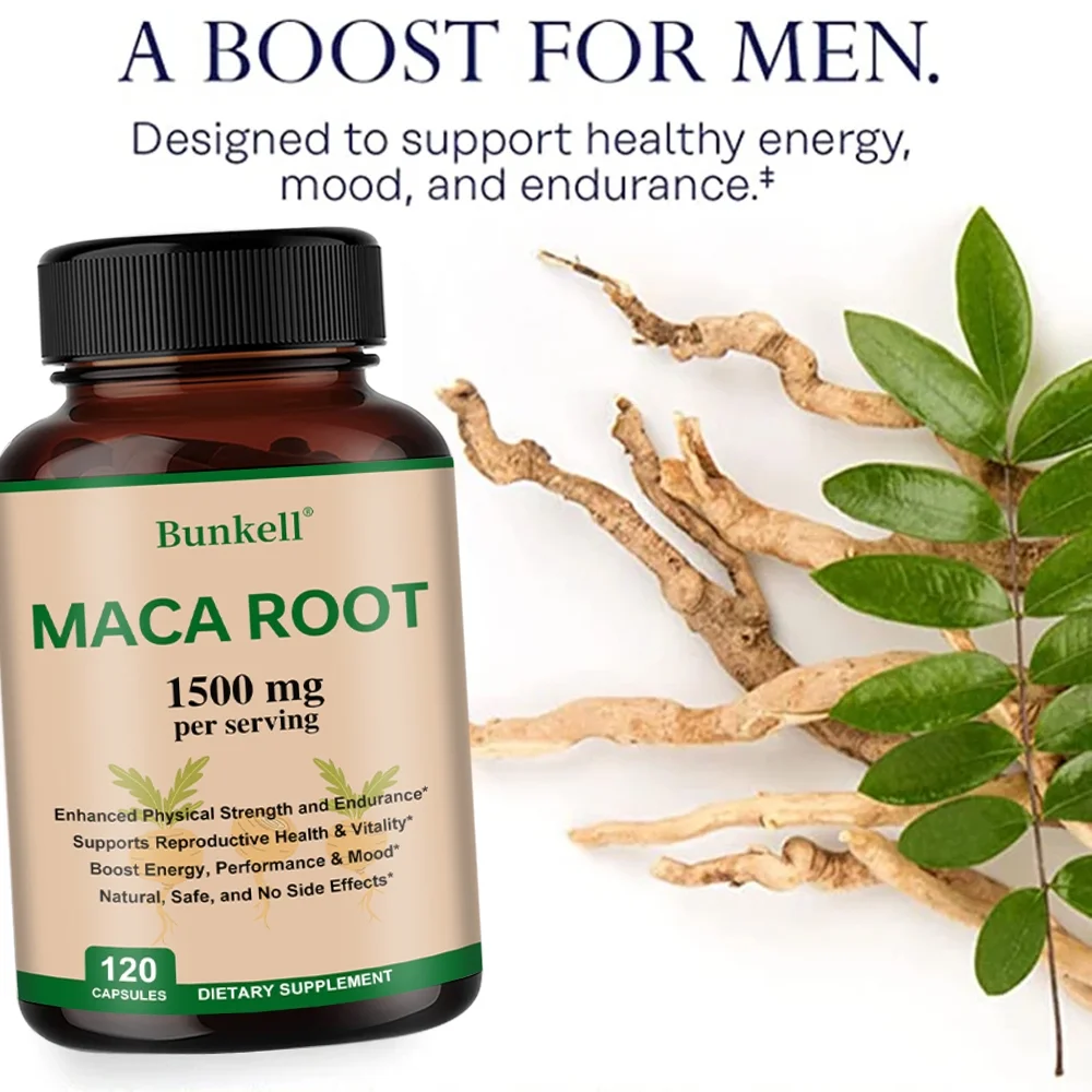 Bunkell Maca Root Capsules - Increase energy and stamina, improve mood 120 capsules