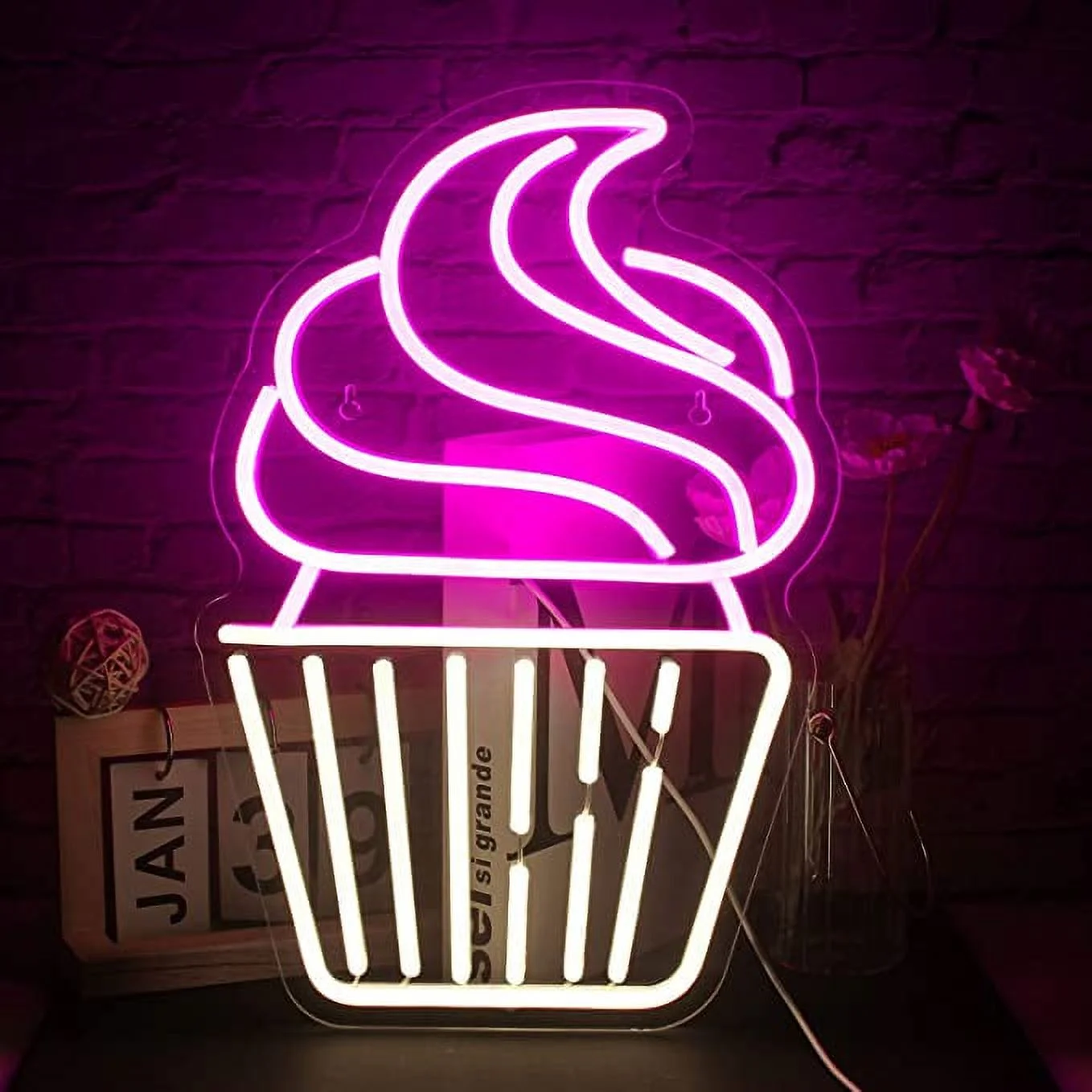 Hello Rosa Cake LED Neon Light Signs USB Power for Bakery Dessert Shop Restaurant Bar Cafe Party Decoration
