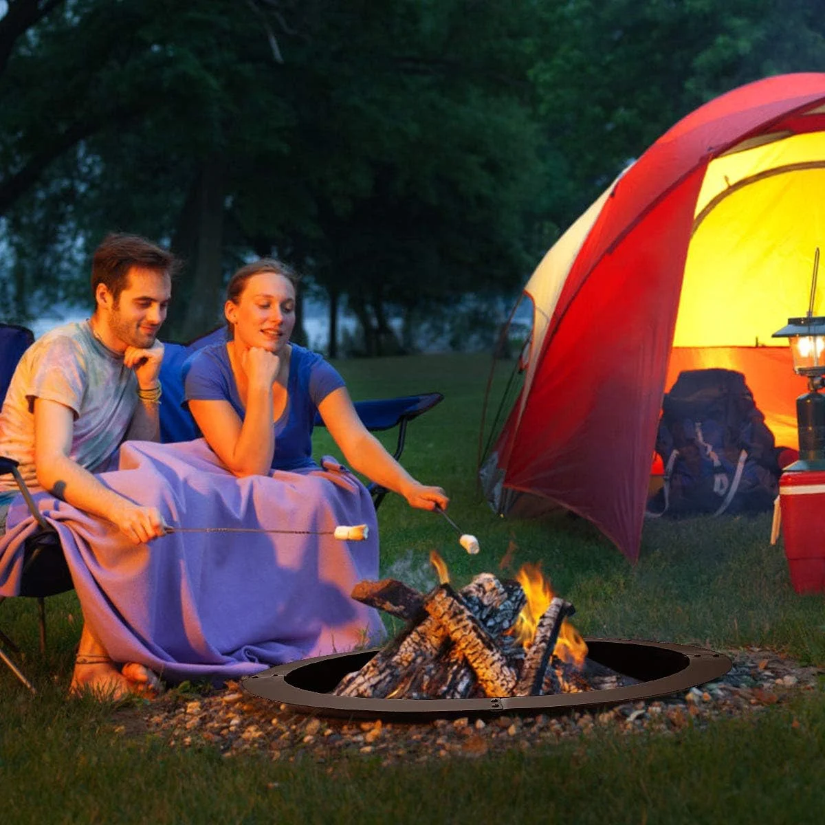 Fire Ring Heavy Duty Thick Solid Steel Fire Pit Liner 36-Inch Outer/30-Inch Inner Diameter, DIY Fire Pit Rim Above or In-Ground for Outdoor, Patio, Backyard