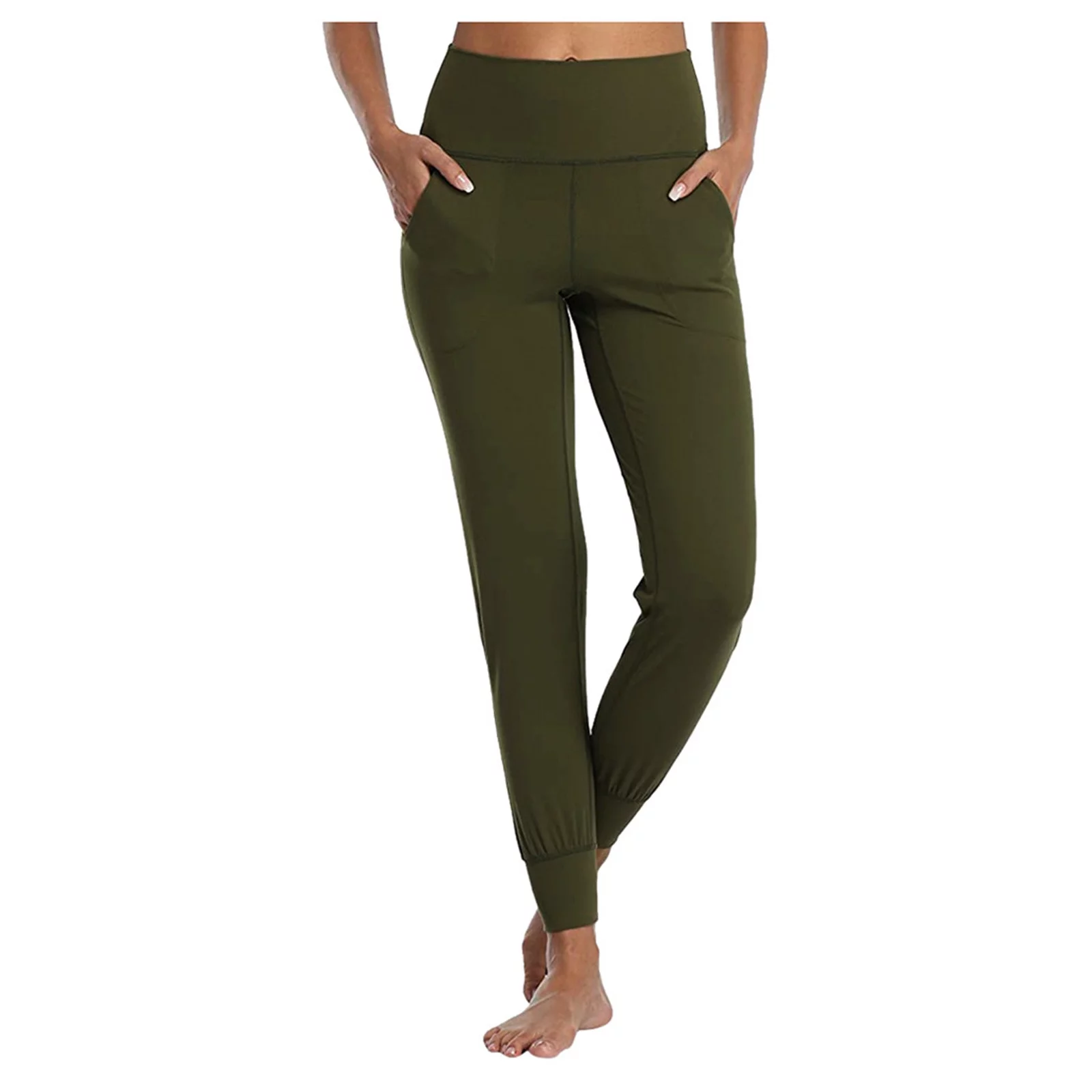 Ersazi Womens Leggings Stretch Yoga Leggings Fitness Running Gym Sports Full Length Active Pants In Clearance Green M