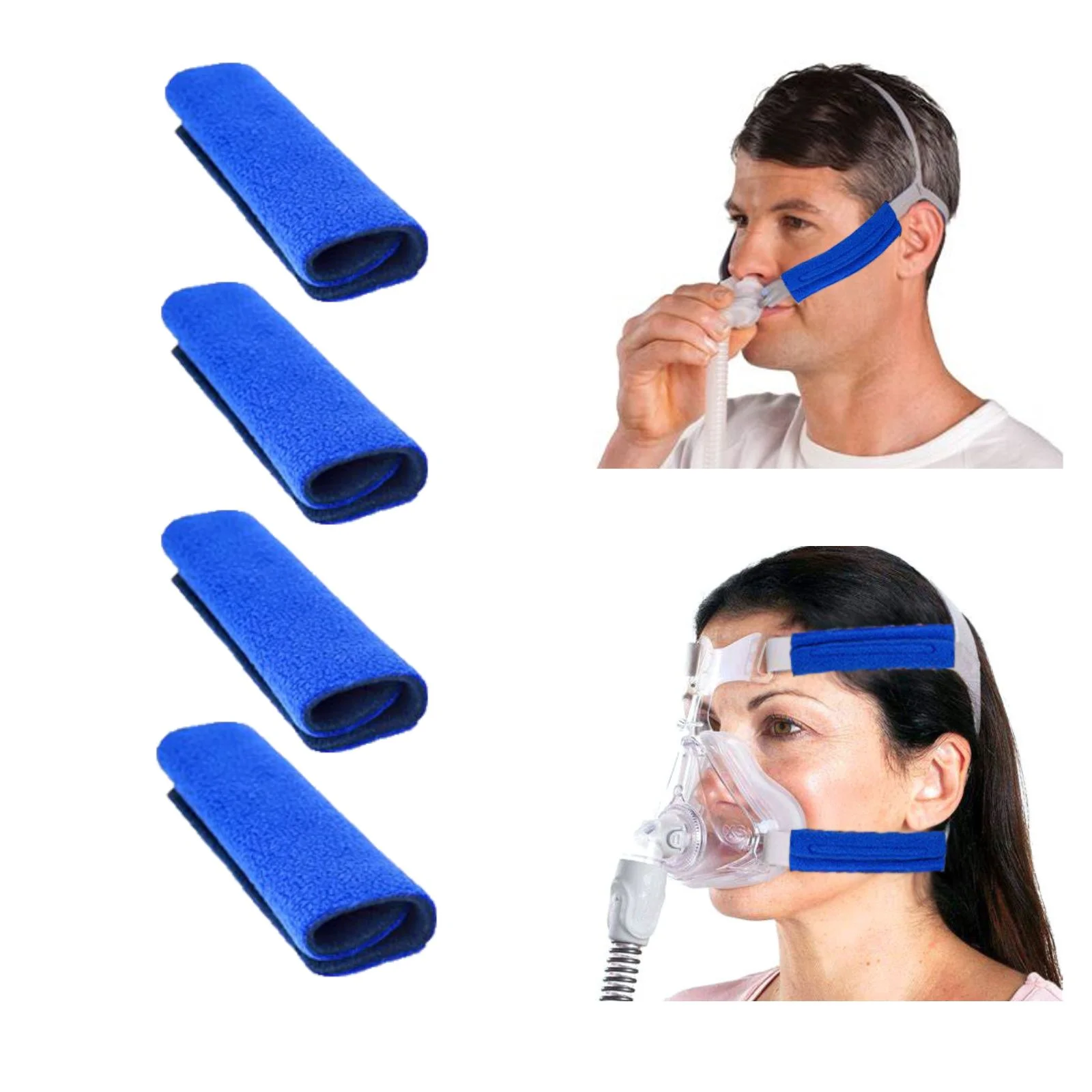 CPAP Strap Covers 4 Pack - Comfortable CPAP Strap Cushions for Enhanced Comfort, CPAP Pads for Straps with Adjustable Length - Universal Fit for Most CPAP Masks