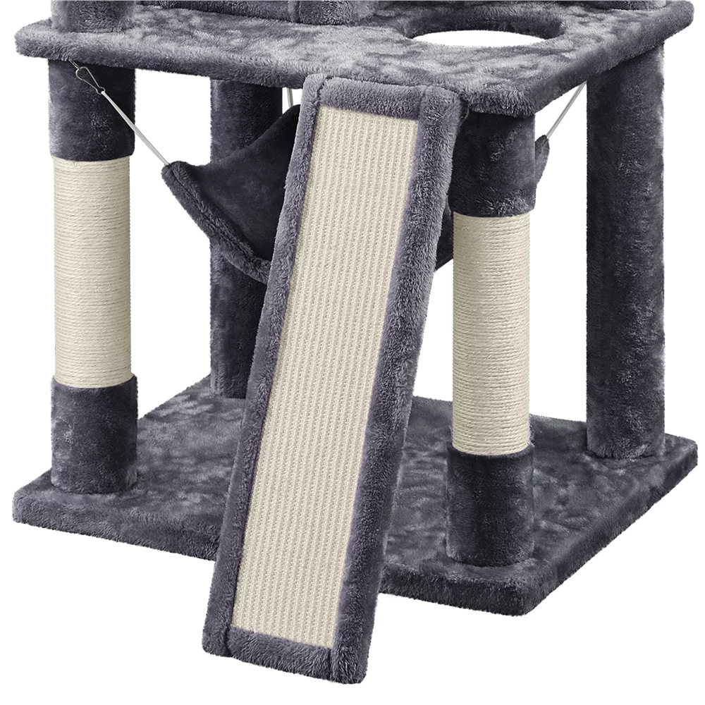 Easyfashion 60.5-inch Tall Cat Tree Cat Tower with Condo, Dark Gray