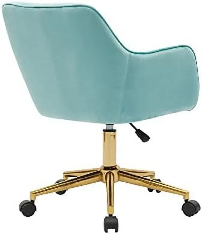 HYHBIBOOM Home Office Chair  Velvet Desk Chair Modern Adjustable Swivel Chair  Upholstered Task Chair Accent Chair Executive Chair Vanity Desk Chair  Yellow & Gold