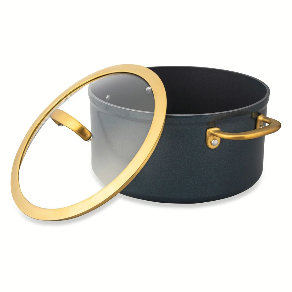 Thyme & Table Non-Stick 12-Piece Supreme Cookware Set, Atlantic Blue