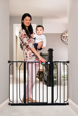 Regalo Easy Step 49 inch Extra Wide Baby Safety Gate, Black