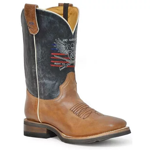 Men's Roper The 2nd Amendment CCS Flextra Leather Boots Handcrafted Tan