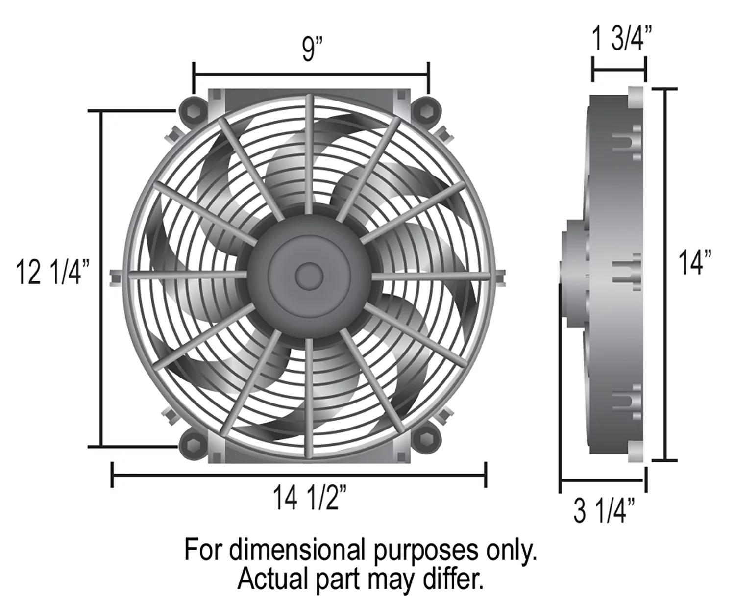 Derale 16014 14'' Tornado Electric Fan - Thermostat Hardware Kit