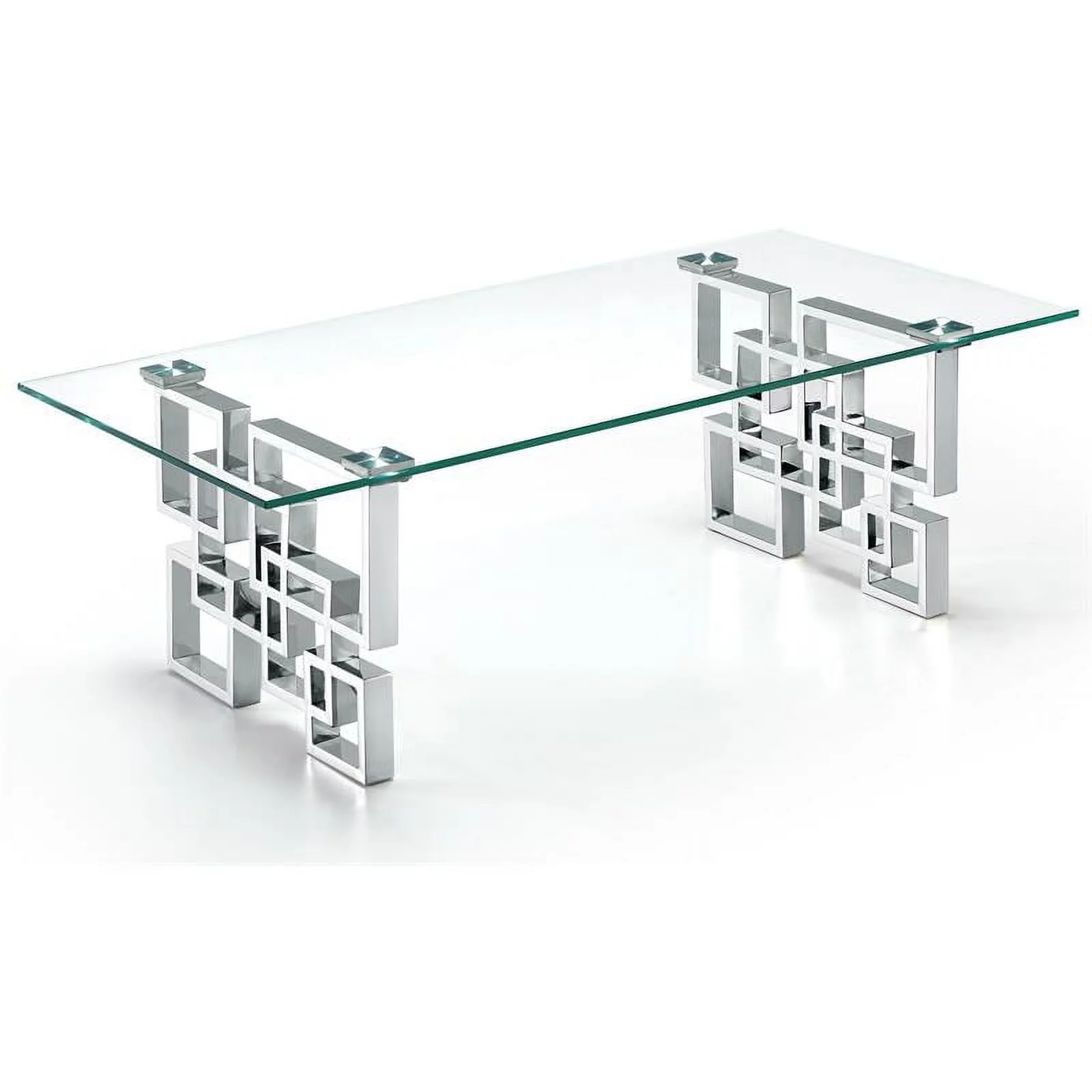 Meridian Furniture Alexis Glass Top Coffee Table with Durable Chrome Base