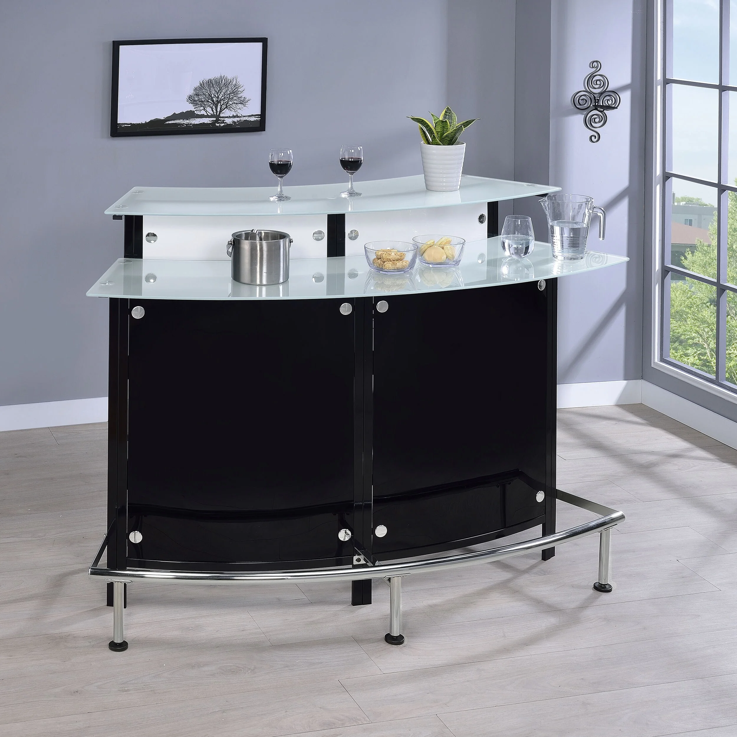 Oliver & James  Onchi Modern Black Bar Table