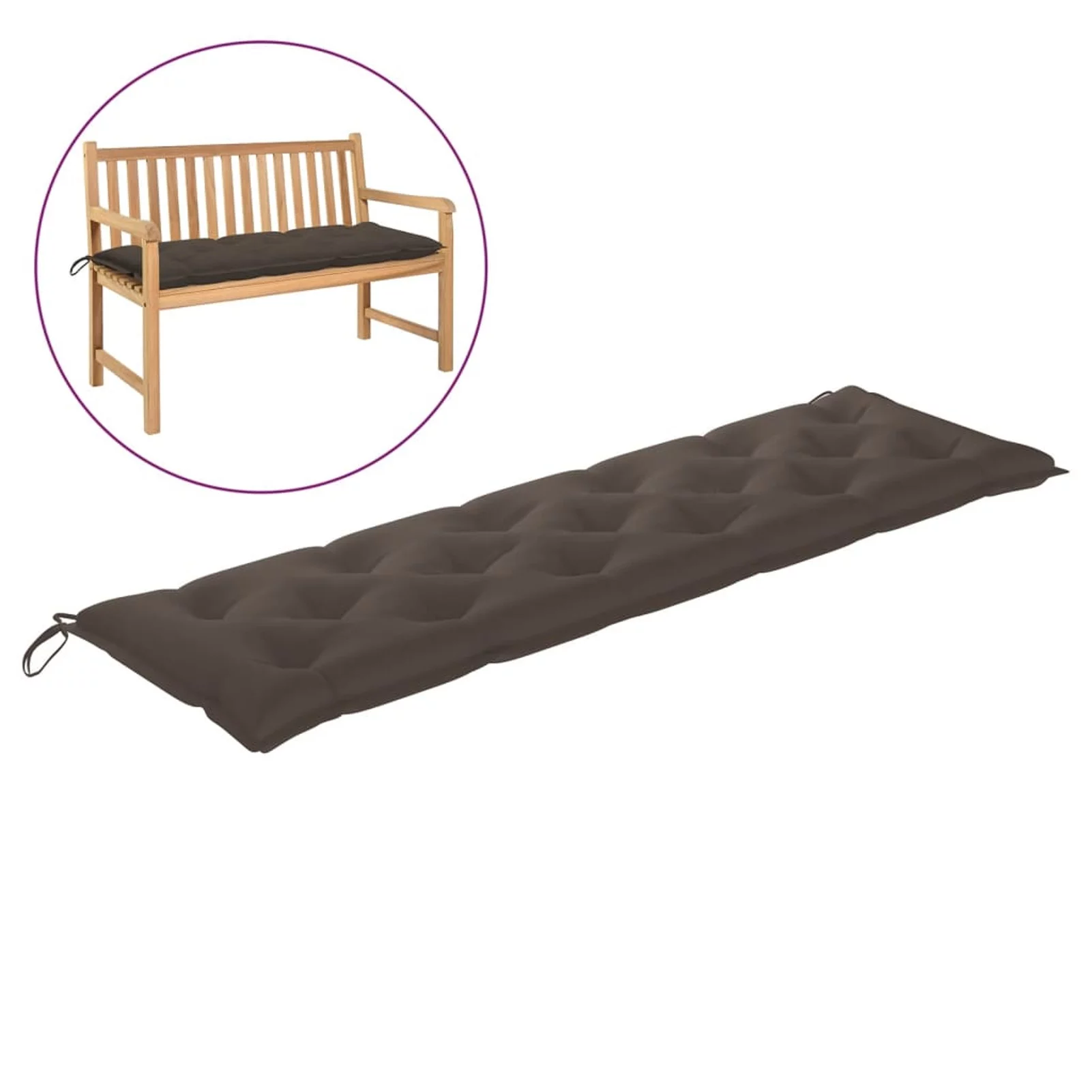Garden Bench Cushion Taupe 70.9
