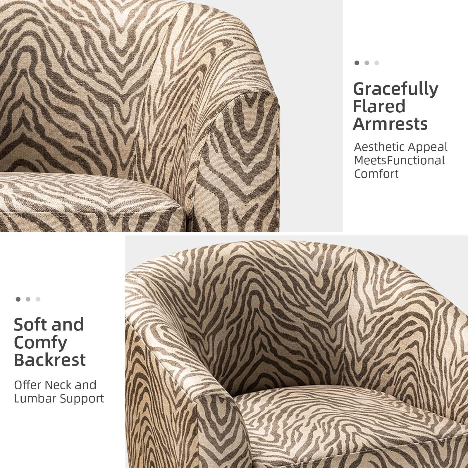 ART OF LIVING DESIGNS,INC Cuenca Modern Upholstered Barrel Chair with Swivel Base Set of 2 Taupe