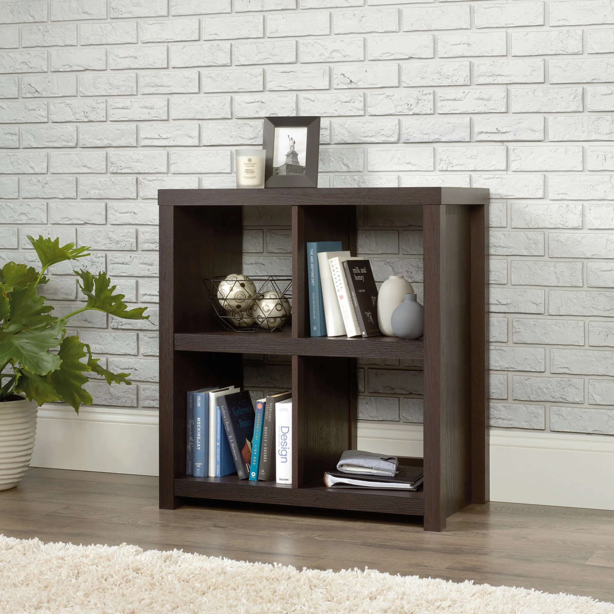 Sauder HomePlus 4-Cube Bookcase, Dakota Oak Finish