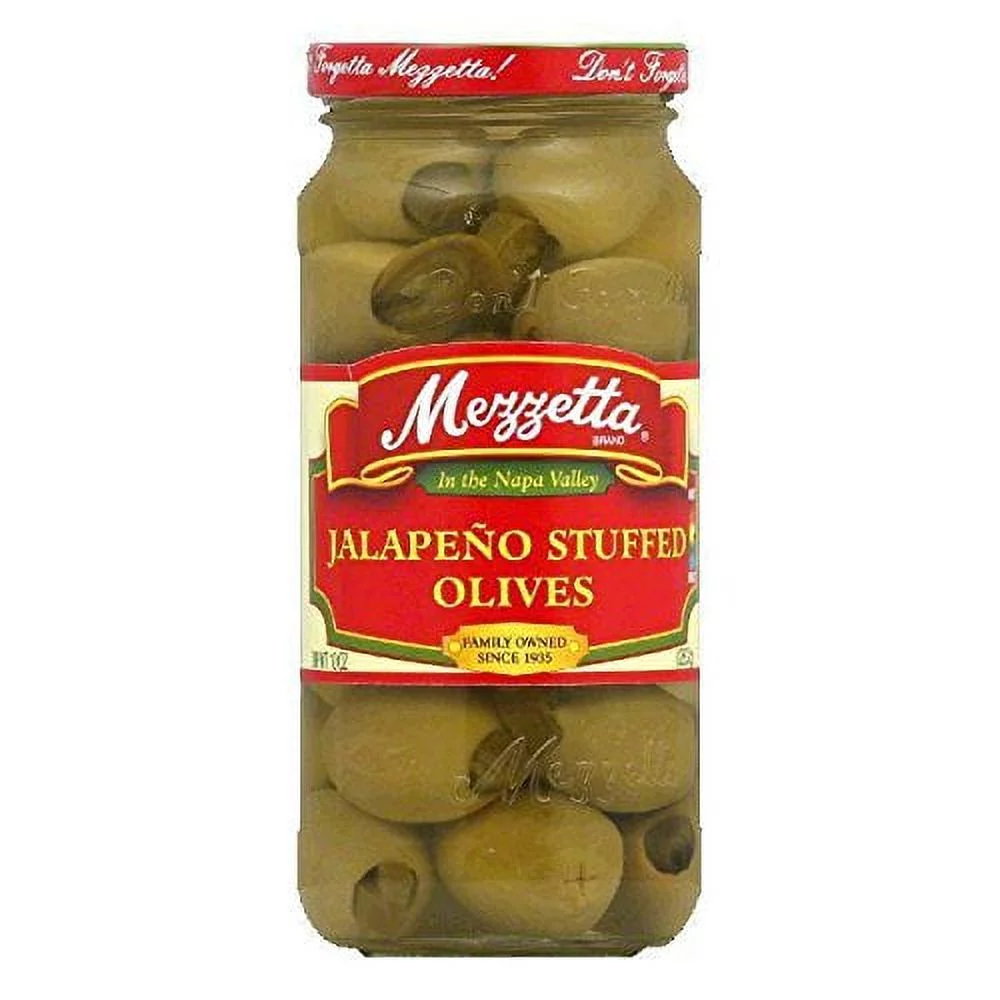 Mezzetta Jalapeno Stuffed Olives 10-ounce Jars (Pack of 12)