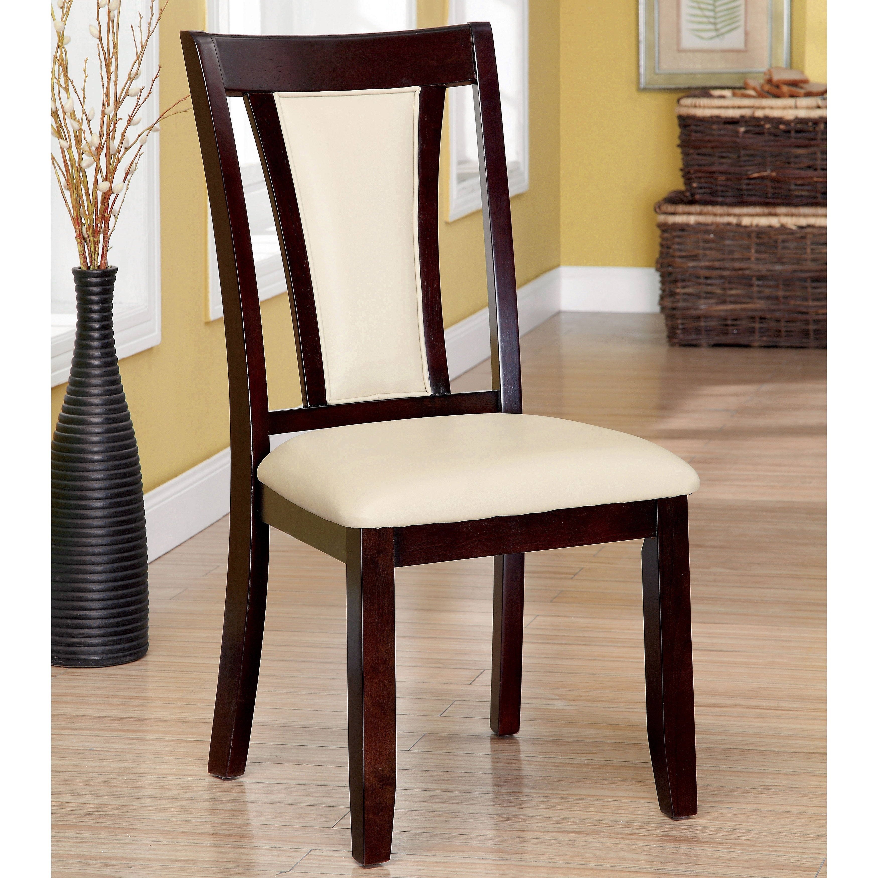 Furniture of America Uria Transitional Cherry Wood 7-Piece Dining Set by