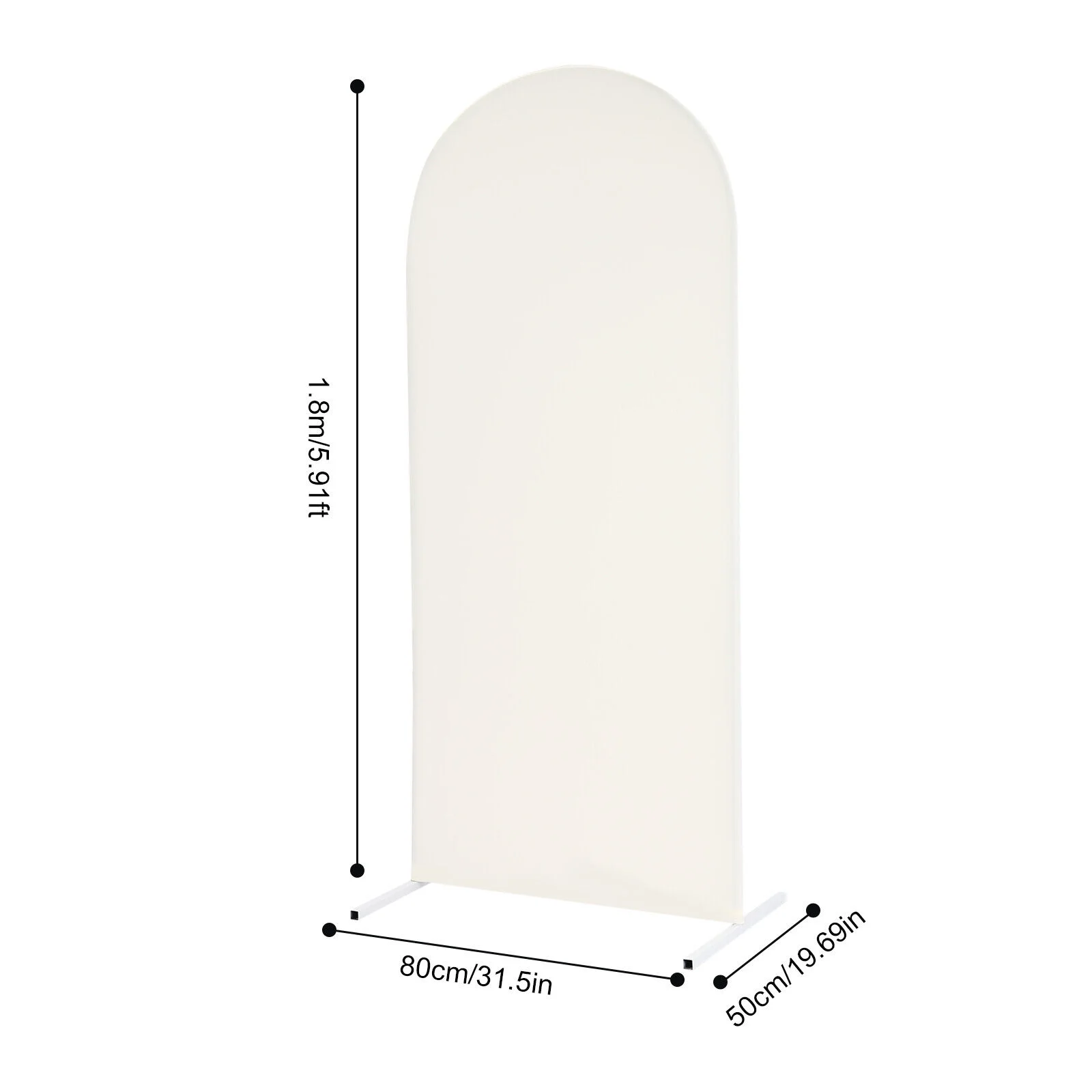 6ft Beige Wedding Arch Backdrop Stand Gold White Metal Arch Backdrop Stand 180cm