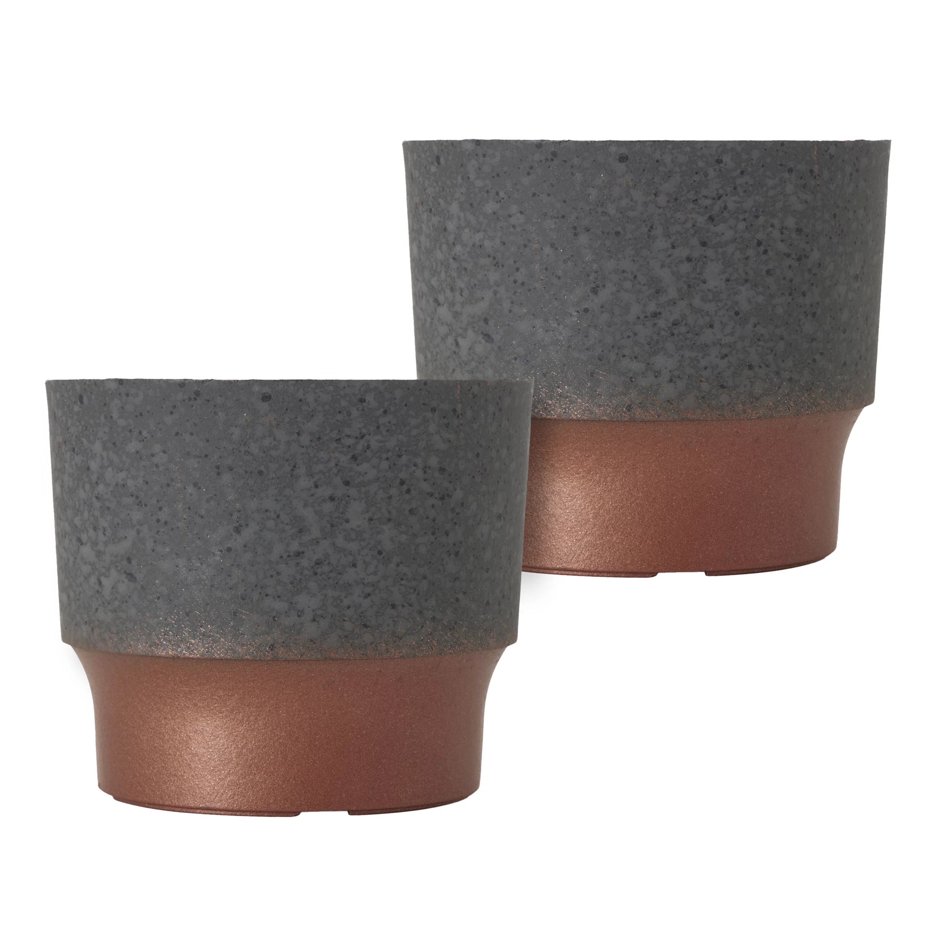 The HC Companies 3in Sprite Planter Pot, Faux Concrete Copper (2 Pack)