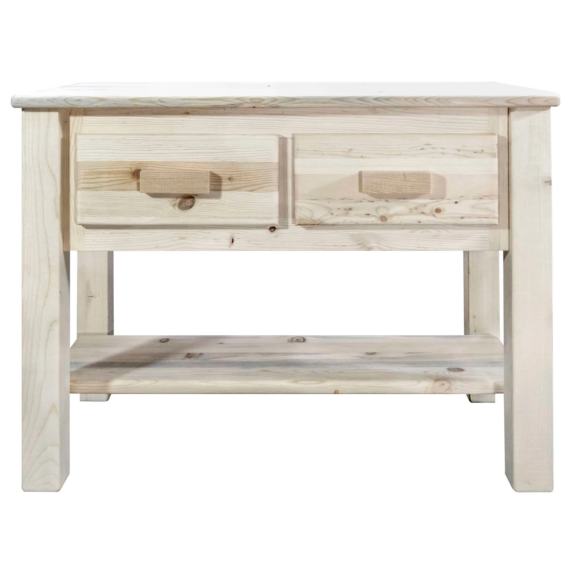Homestead Collection Console Table w/ 2 Drawers, Clear Lacquer Finish