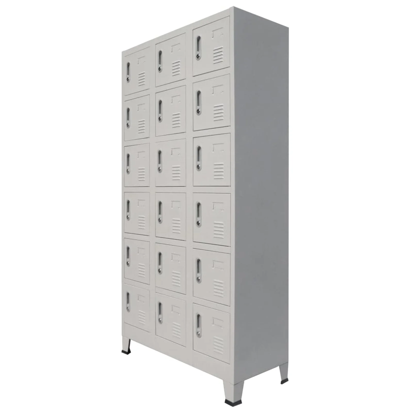 Dcenta Locker Cabinet with 18 Storage Compartments and Door Metal File Office Cabinet for Company Changing Room,  Room, School Gray 35.4 x 15.7 x 70.9 Inches (W x D x H)