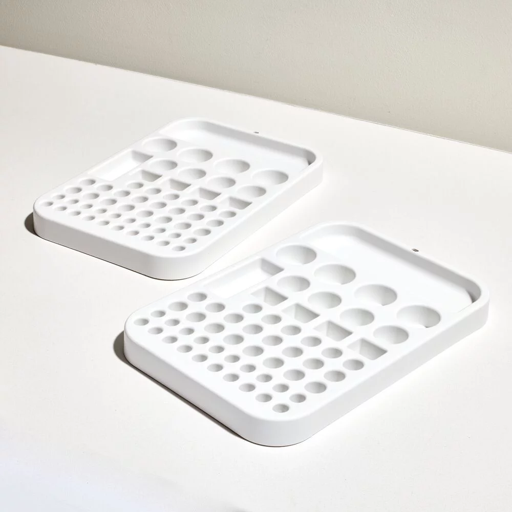 iDesign, Eco Bin 2-Set Plastic Open Top Battey Organizers, White